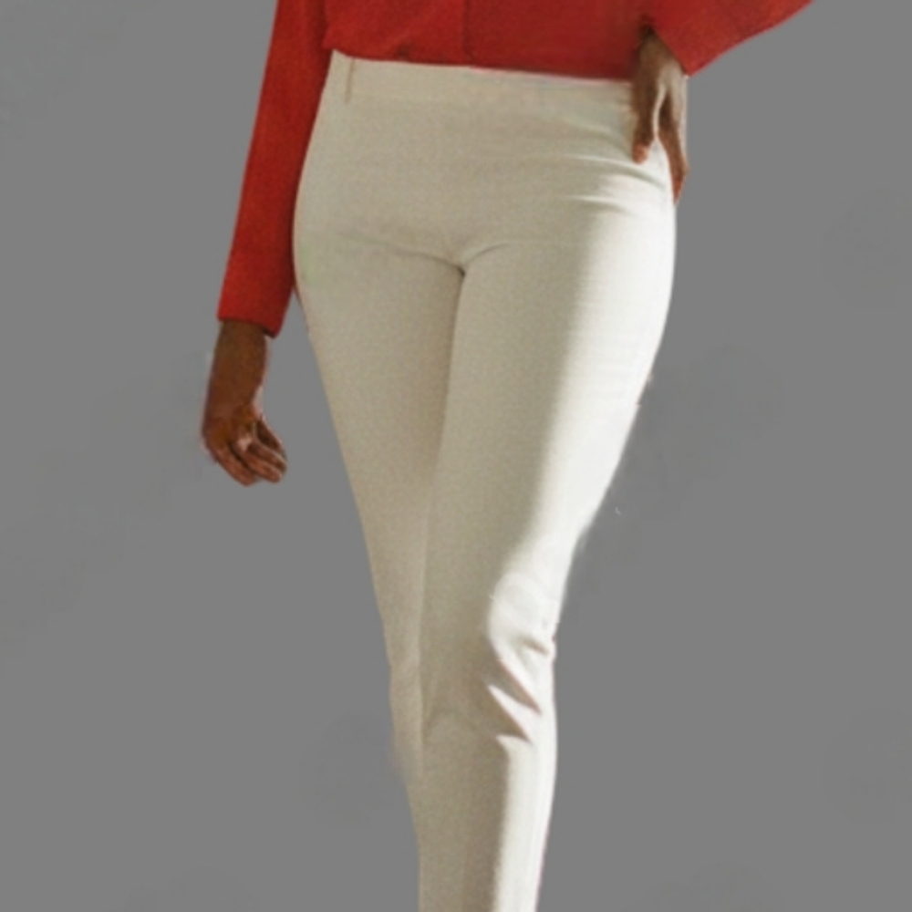 H&M White Slim Fit Capri Pants